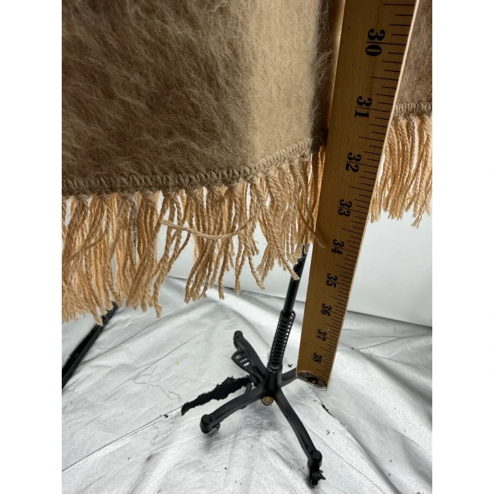 Artesania Textil Ccahuantico Alpaca Scarf Women OS Tan Fringe Peru Wrap